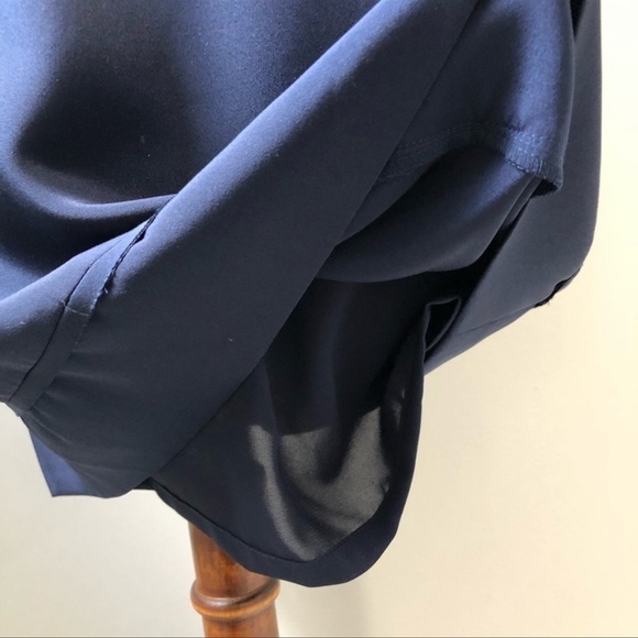 Nicole Miller Silk Navy One Shoulder Cocktail Dress Size 6 - Picture 6 of 6